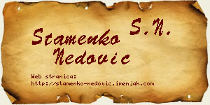 Stamenko Nedović vizit kartica